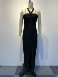 Solid Color Irregular Sexy Maxi Dress NY-10585