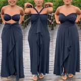 Solid Color Irregular Sexy Maxi Dress NY-10585