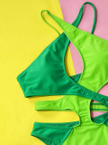 Sexy Hollow Out Contrast Color One Piece Swimsuit CSYZ-28