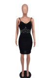 Sexy Sling Backless Bead Mini Dress XHXF-371
