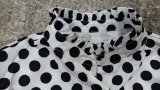Polka Dot Print Long Sleeve Shirt Dress SMR-11929