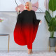 Plus Size Gradient Color Pullover Cape Bat Sleeve Dress NNWF-7933