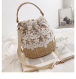 Rattan Tote Lace Lace Crossbody Bucket Bag HCFB-97775