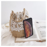 Rattan Tote Lace Lace Crossbody Bucket Bag HCFB-97775