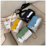 Frosted Crossbody Contrast Color Small Square Bag HCFB-322037