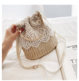 Rattan Tote Lace Lace Crossbody Bucket Bag HCFB-97775
