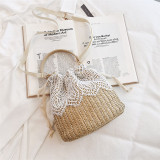 Rattan Tote Lace Lace Crossbody Bucket Bag HCFB-97775