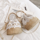 Rattan Tote Lace Lace Crossbody Bucket Bag HCFB-97775