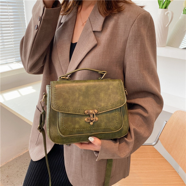 Retro Lock PU Leather Tote Small Square Bag HCFB-9022
