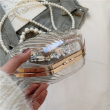 Clip-on Pearl Chain Tote Shoulder Bag HCFB-402935