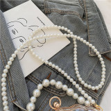Clip-on Pearl Chain Tote Shoulder Bag HCFB-402935