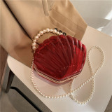 Clip-on Pearl Chain Tote Shoulder Bag HCFB-402935