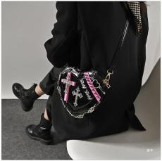 Cross Heart Studded Punk Style Shoulder Bag HCFB-36101