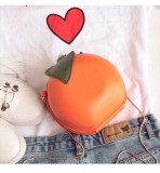 Cute Orange Chain Crossbody Small Round Bag HCFB-9