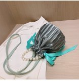 Vintage Satin Pleated Bucket Bag HCFB-252203