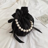 Vintage Satin Pleated Bucket Bag HCFB-252203