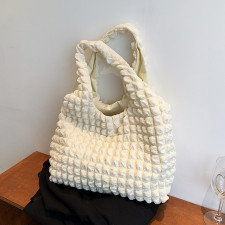 Pleated Waffle Large Capacity Shopping Bag HCFB-20627
