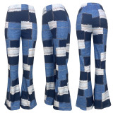 Print Colorful Plaid Casual Pants MDF-5384