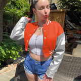 Fashion Embroidery Splicing Slim Baseball Jacket IV-8431