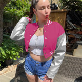 Fashion Embroidery Splicing Slim Baseball Jacket IV-8431