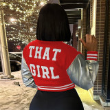 Fashion Embroidery Splicing Slim Baseball Jacket IV-8431