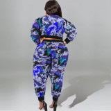 Fashion Print Long Sleeve Two Piece Pants Set GDAM-218287