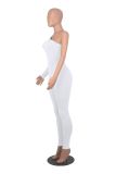 Solid Color Single Shoulder Slim Jumpsuit MZ-2809