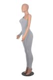 Solid Color Single Shoulder Slim Jumpsuit MZ-2809
