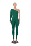 Solid Color Single Shoulder Slim Jumpsuit MZ-2809