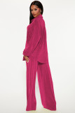 Fashion Solid Color Long Sleeve Wide Leg Two Piece Pants Set YD-8778