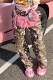 High Waist Camouflage Pocket Multicolor Pants GSMJ-6931