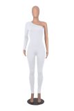 Solid Color Single Shoulder Slim Jumpsuit MZ-2809