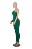Solid Color Single Shoulder Slim Jumpsuit MZ-2809