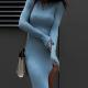 Sexy Long Sleeve Backless Slit Bodycon Dress FL-22153
