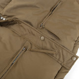 Long Sleeve Standing Collar Solid Color Cotton Jacket FL-23469