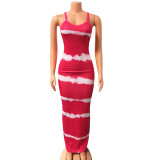 Sexy Print Sling Tight Maxi Dress GOSD-6999
