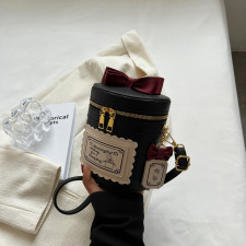 Bow Tie Color Clashing Crossbody Bucket Bag HCFB-281036