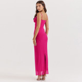 Lace Mesh Suspender Maxi Dress FL-23451