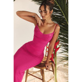 Lace Mesh Suspender Maxi Dress FL-23451