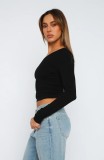Solid Color Single Shoulder Long Sleeve T Shirt MZ-2811
