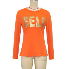 Letter Print Long Sleeve T Shirt SH-390769