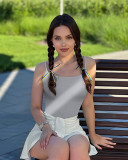 Summer Solid Color Sling Bodysuit GOFY-YM23015
