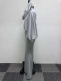 Plus Size Solid Color Hooded Fishtail Skirt Two Piece Set NY-10615