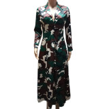 Plus Size Camouflage Print Long Jacket Trench Coat QYXZ-9144