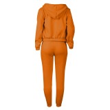 Padded Sweatshirt Hooded Letter Print Three Piece Set TK-6300