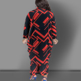 Plus Size Long Sleeve Long Cardigan And Pants Two Piece Set GDAM-218313