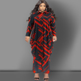Plus Size Long Sleeve Long Cardigan And Pants Two Piece Set GDAM-218313