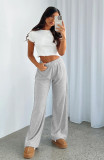 Solid Color Loose Straight Pant MZ-2814