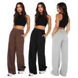 Solid Color Loose Straight Pant MZ-2814
