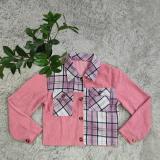 Corduroy Plaid Print Patchwork Casual Jacket CY-6154